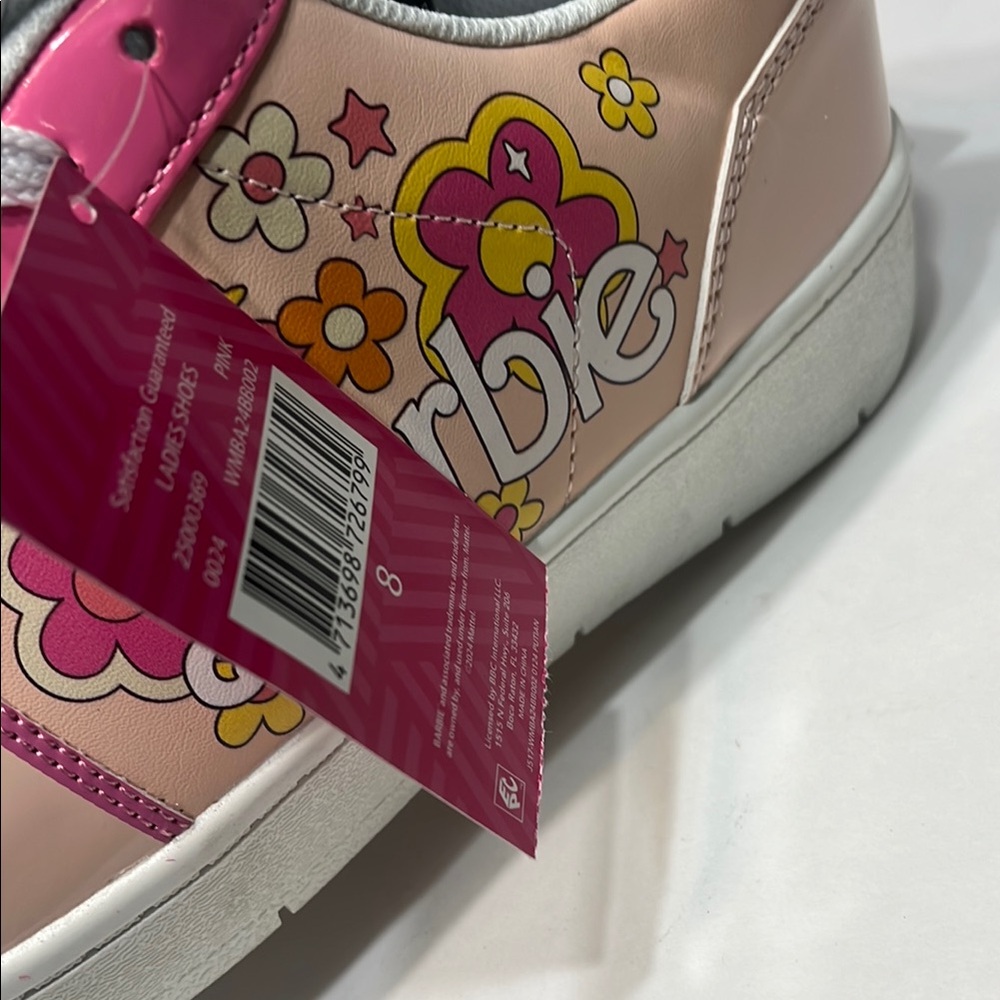 Barbie Pink and White Floral Sneakers - Picture 7 of 15